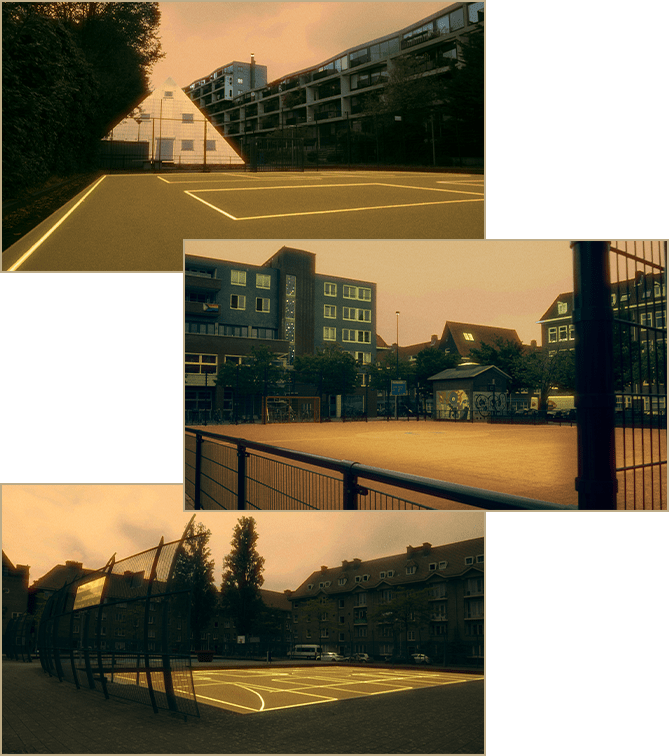 Three sport field pictures